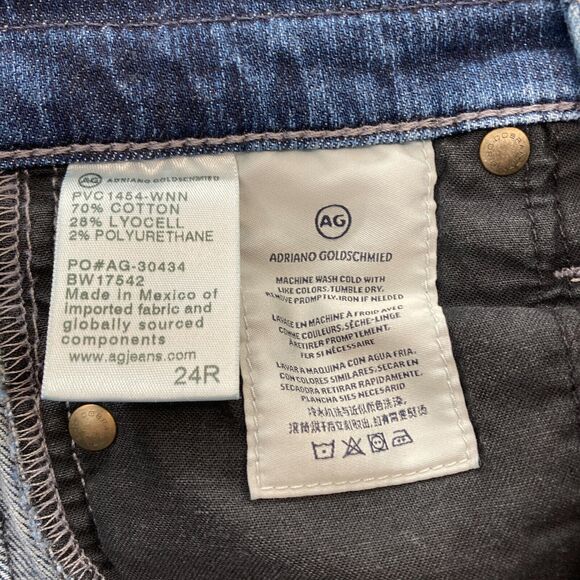 AG Adriano Goldschmied The Beau Women's 24 Slouchy Skinny Blue Denim‎ Distressed - Picture 6 of 13